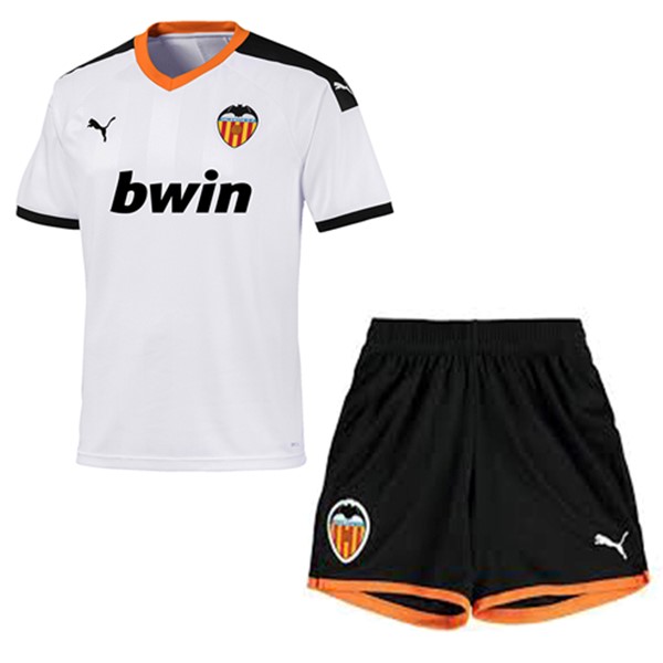 Camiseta Valencia 1ª Kit Niño 2019 2020 Blanco Negro